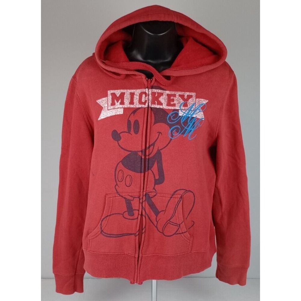 Disney Junior Size XL 15/17 Red Mickey Mouse Zip Hoodie Jacket